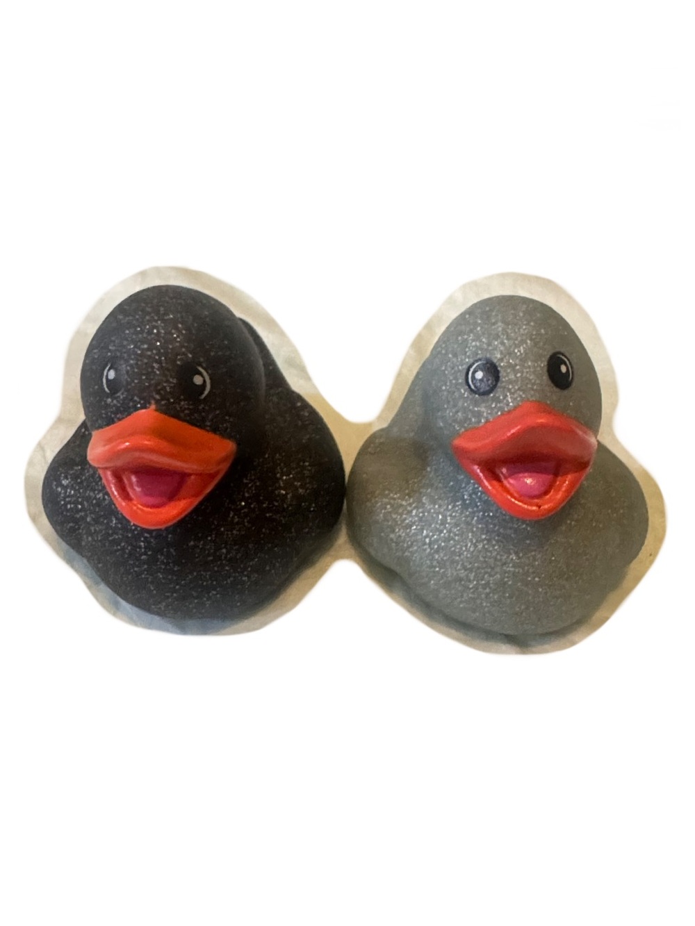 Pair of Black & Gray Rubber Duck Toys